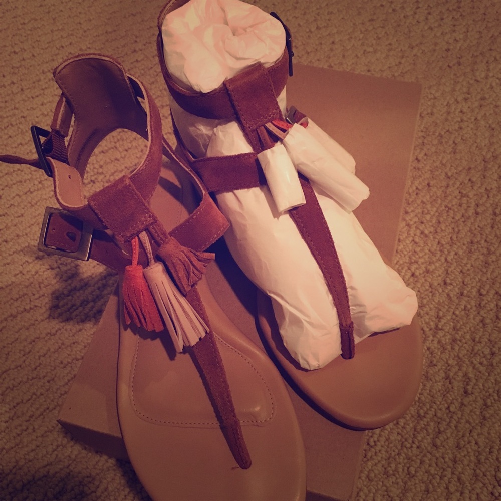 Thong Sandals in chestnut; UGG Lecia US7
